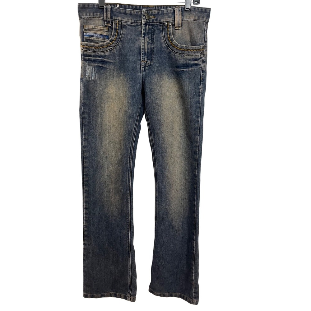 Giorgini Jeans Mens 31x32‎ Distressed Straight Leg Denim Pants